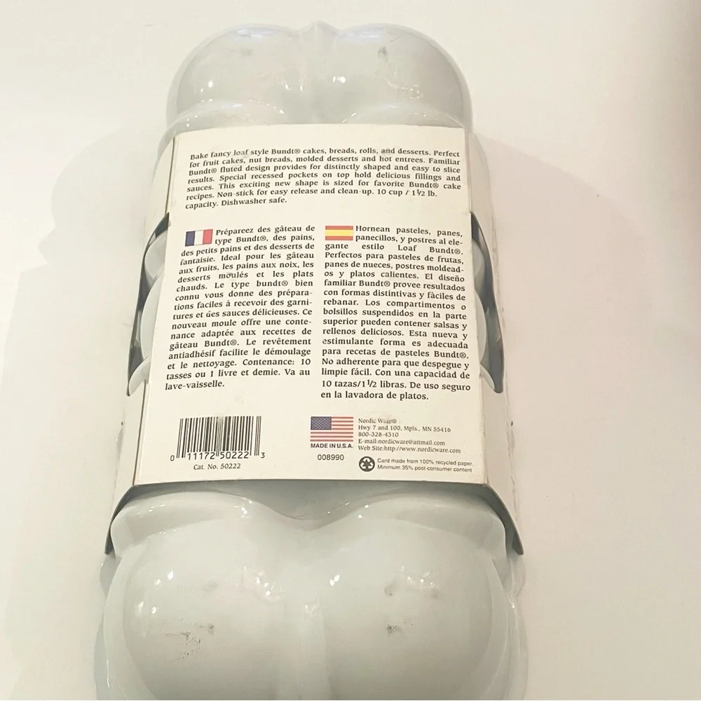 Nordic‎ Ware Loaf Cake Pan White Metal Baking Bread Desserts Kitchen NEW